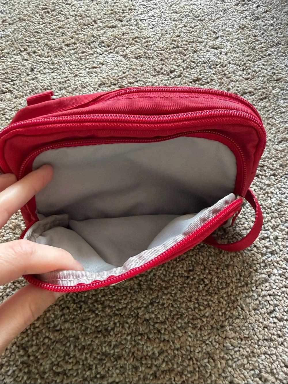 BAGGALLINI Bright Red Legacy Triple Zip Bagg Crossbody Convertible Clutch Waist